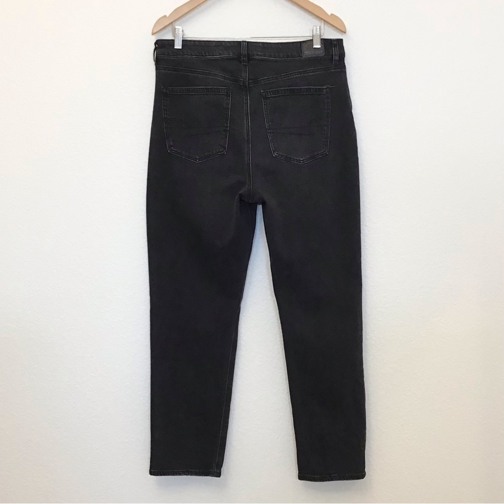 American Eagle 12 Mom Jeans Womens High Rise Distressed Faded Black Strigid 2024 - Picture 6 of 13